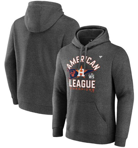 Men's Houston Astros 2021 Heathered Charcoal American League Champions Locker Room Pullover Hoodie - Click Image to Close